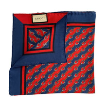 Load image into Gallery viewer, Gucci Two-toned Horse-bit Pocket Square in Red