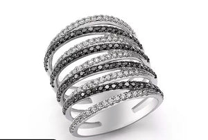 Gavriel Wrap Ring with White and Black Diamonds