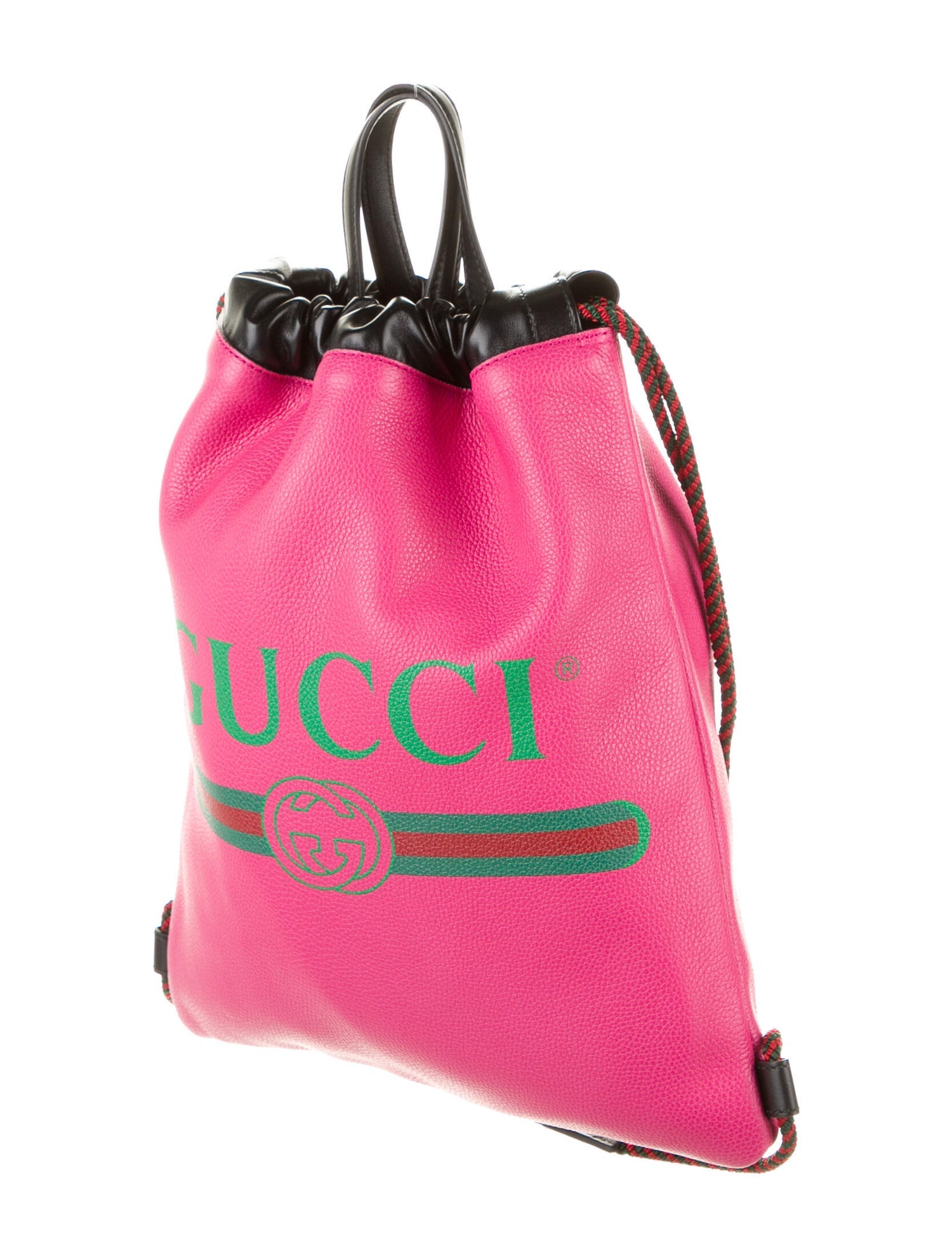 Gucci Men's Fuchsia/Pink Gu Print Drawstring Backpack
