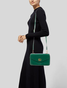 Gucci Thiara Double Envelope Shoulder Bag in Green and Blue