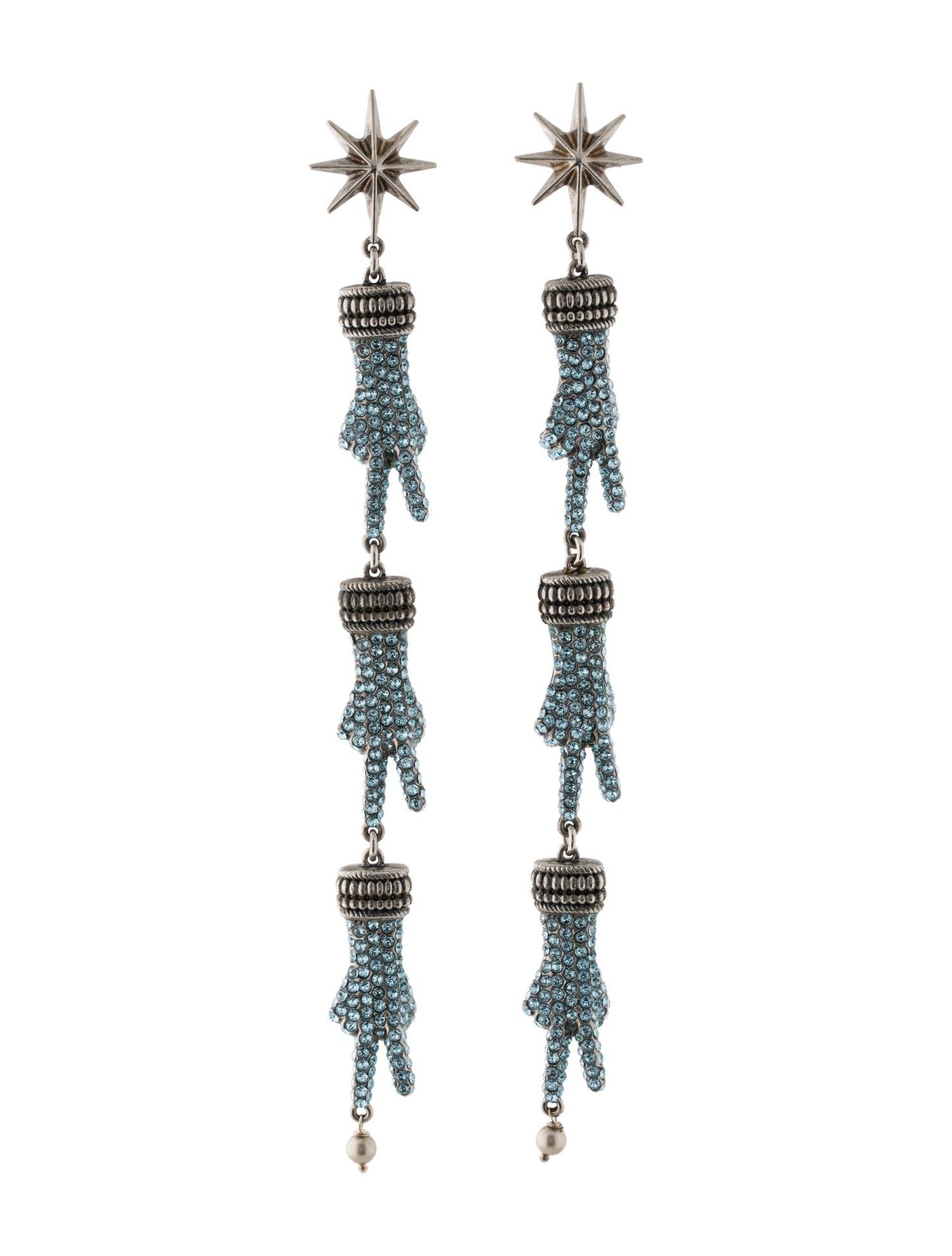 Gucci Peace Sign Hand Motif Clip-on Earrings in Silver