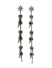 Load image into Gallery viewer, Gucci Peace Sign Hand Motif Clip-on Earrings in Silver