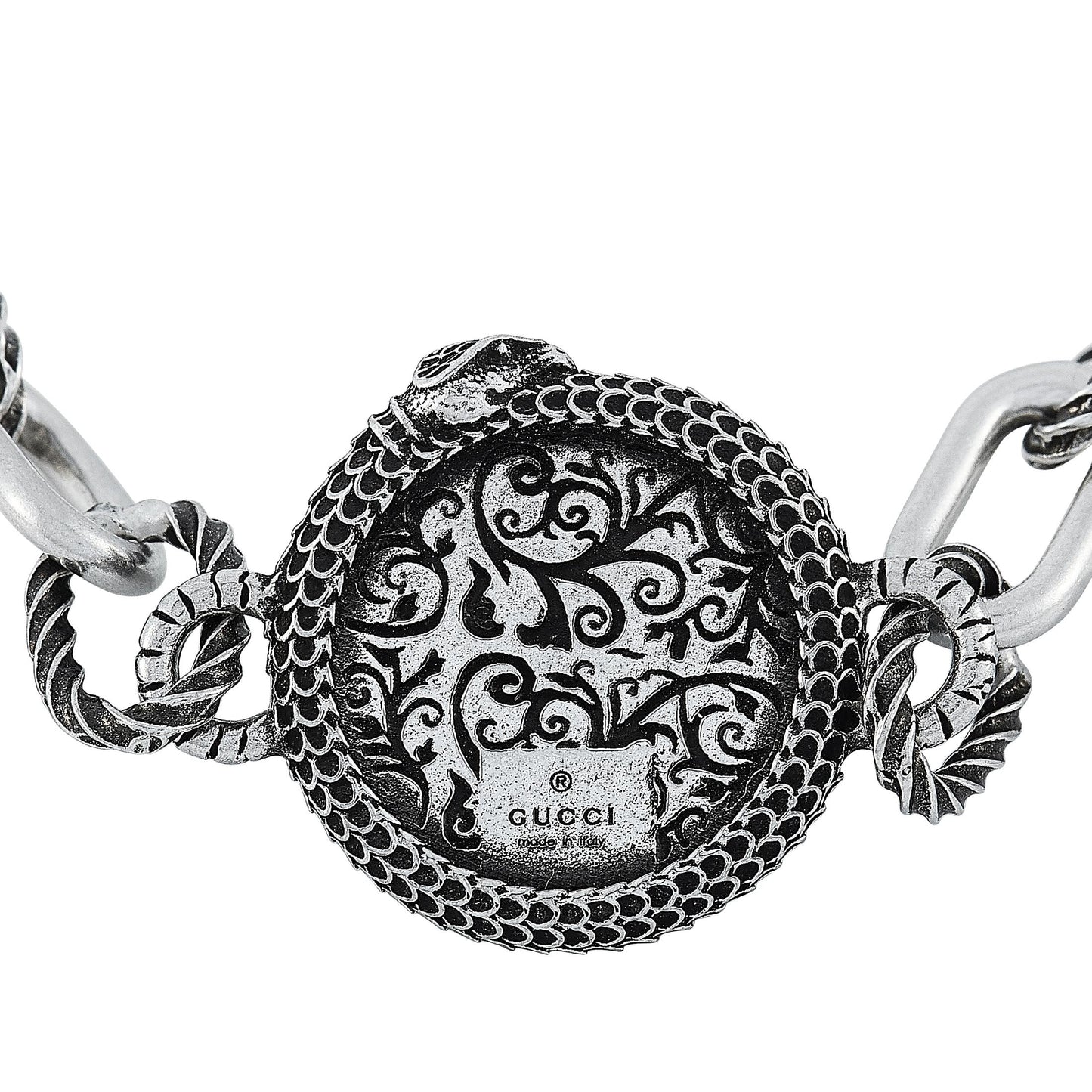 Gucci Garden GG Malachite Bracelet in Silver