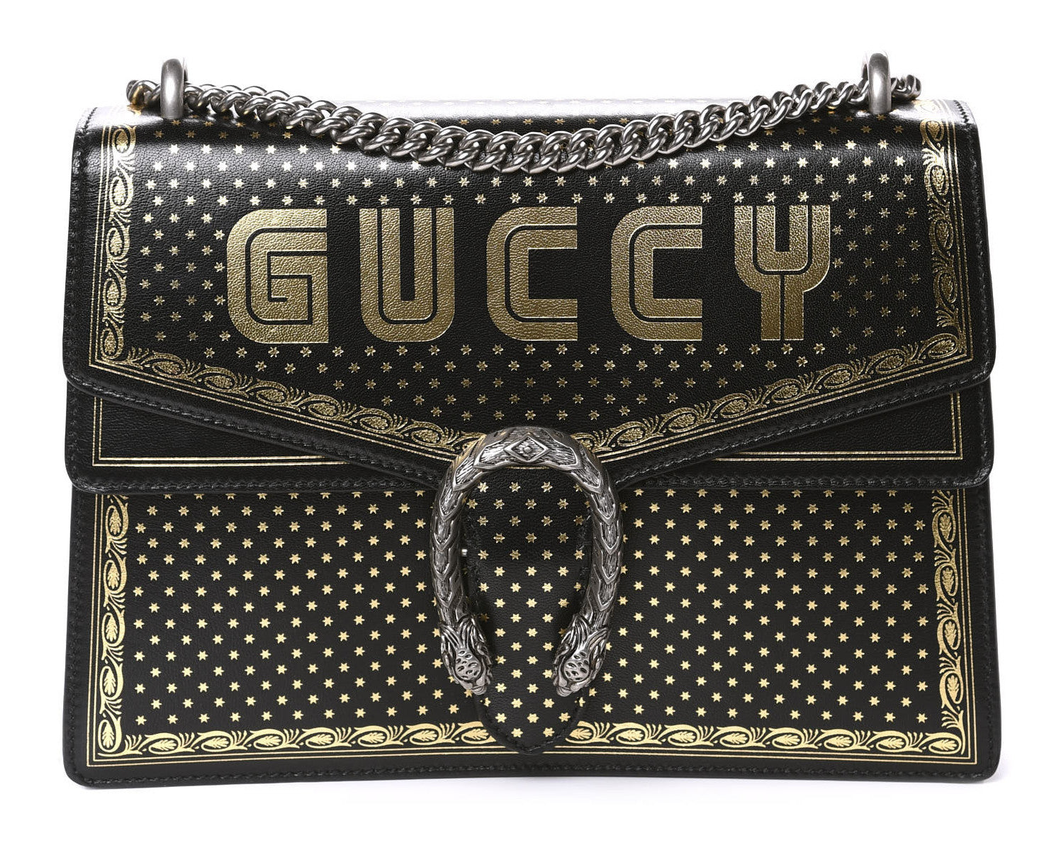 Gucci Guccy Star Print Leather - Gucci Clutch Bag