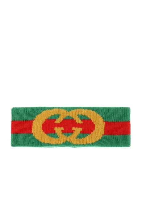 Gucci Wool Headband with Logo in Green