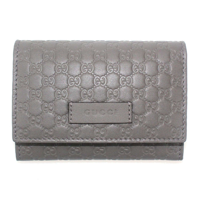 Gucci Microguccissima Leather Card Holder Wallet in Gray