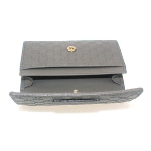 Gucci Microguccissima Leather Card Holder Wallet in Gray