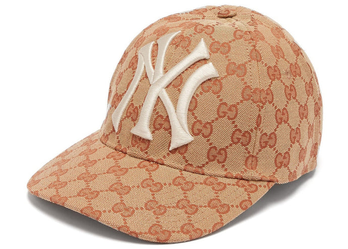 Gucci Monogram GG Baseball Cap With NY Yankees™ Patch In Beige