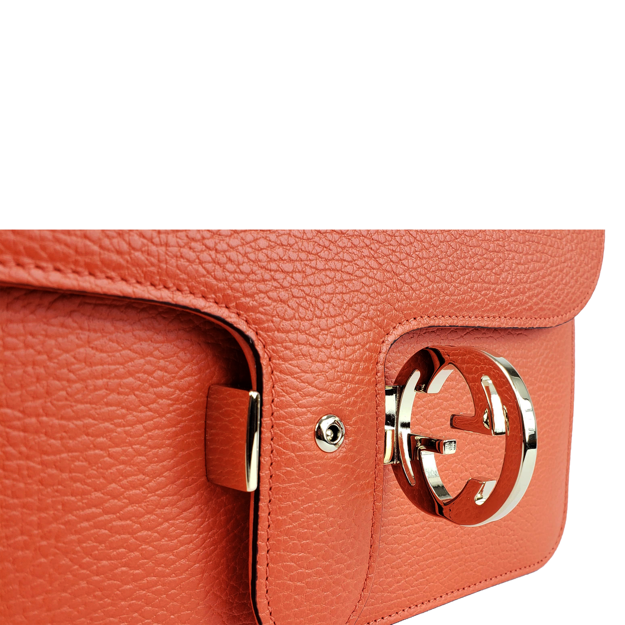 Gucci Orange Leather Dollar Interlocking G Crossbody Bag Gucci