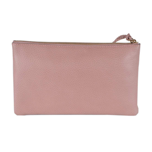 Gucci Zip Top Clutch Pouch with Bamboo Tassel Pull in Soft Pink