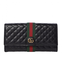 Load image into Gallery viewer, Gucci Quilted Continental Wallet with Web in Black