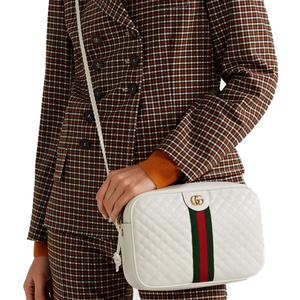 Gucci Small Quilted Shoulder Bag in White