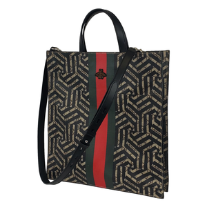 Gucci GG Supreme Caleido Web Tote with Bee Accent