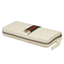 Load image into Gallery viewer, Gucci Trapuntata Zip-around Wallet with Web in White