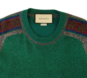 Gucci Metallic T-shirt Dress in Green
