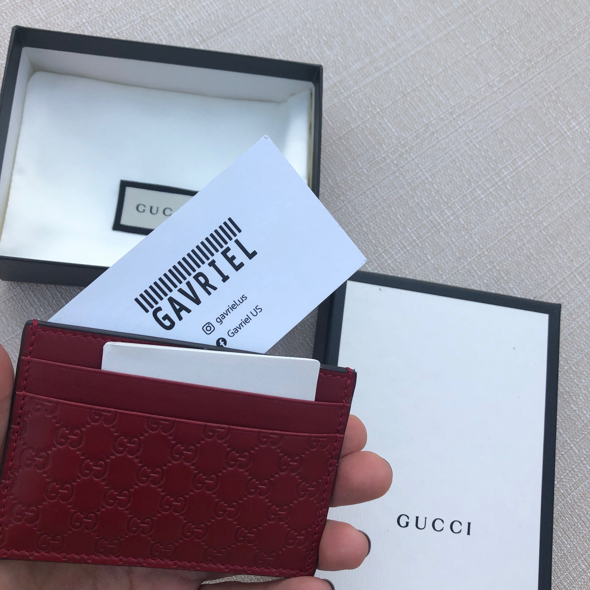 Gucci Red Guccissima Card Holder w/ Tags