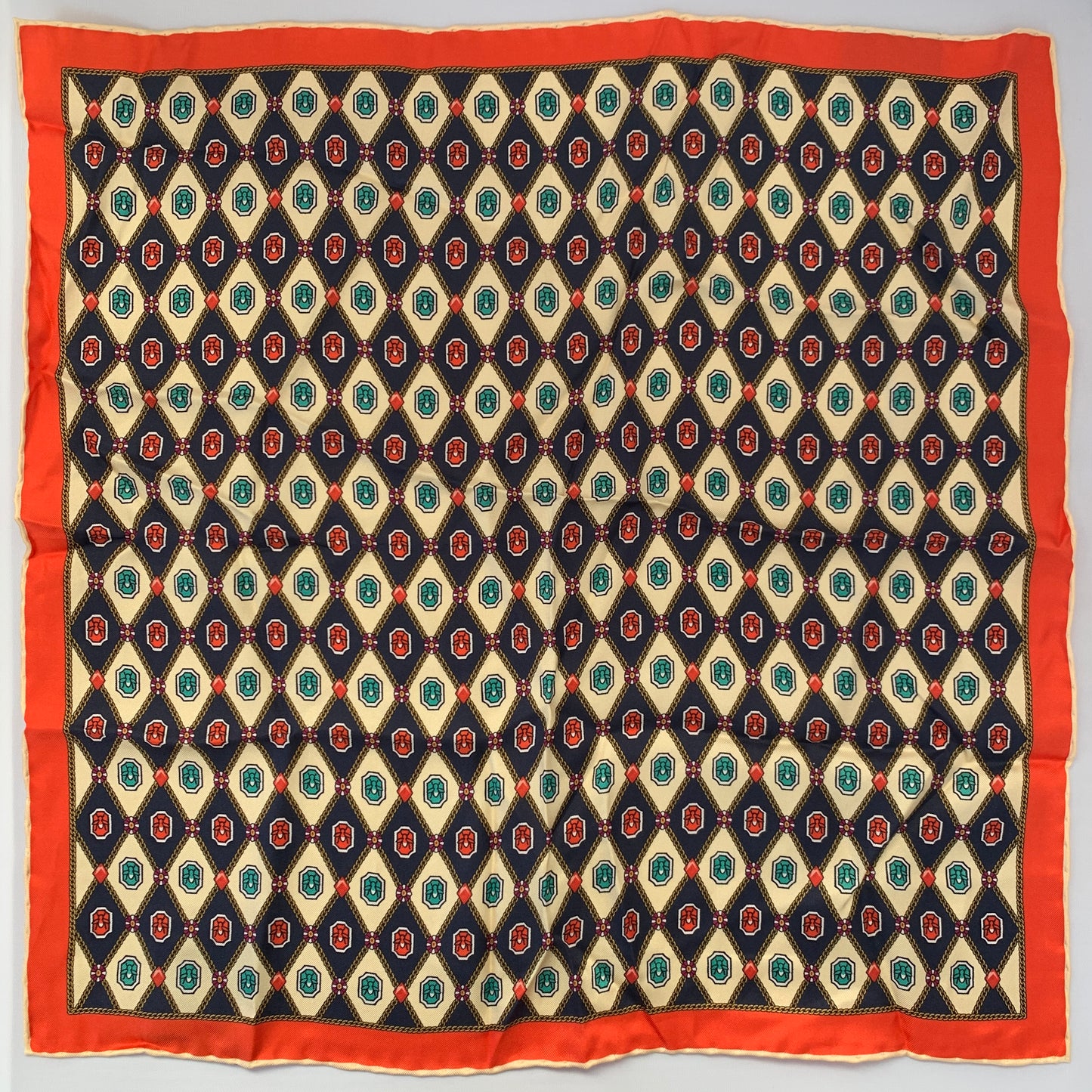 Gucci Geometric Jewel Print Pocket Square in Ivory