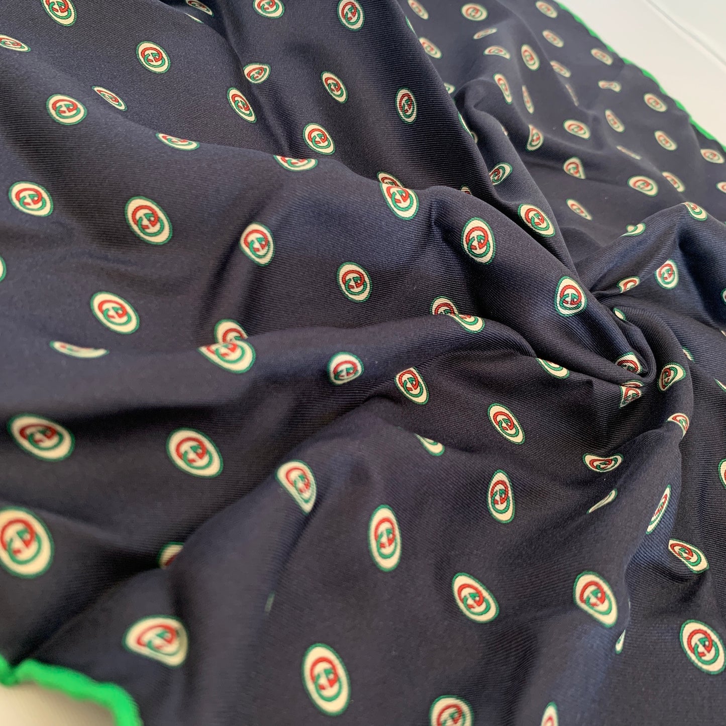 Gucci Interlocking GG Print Pocket Square in Midnight Blue