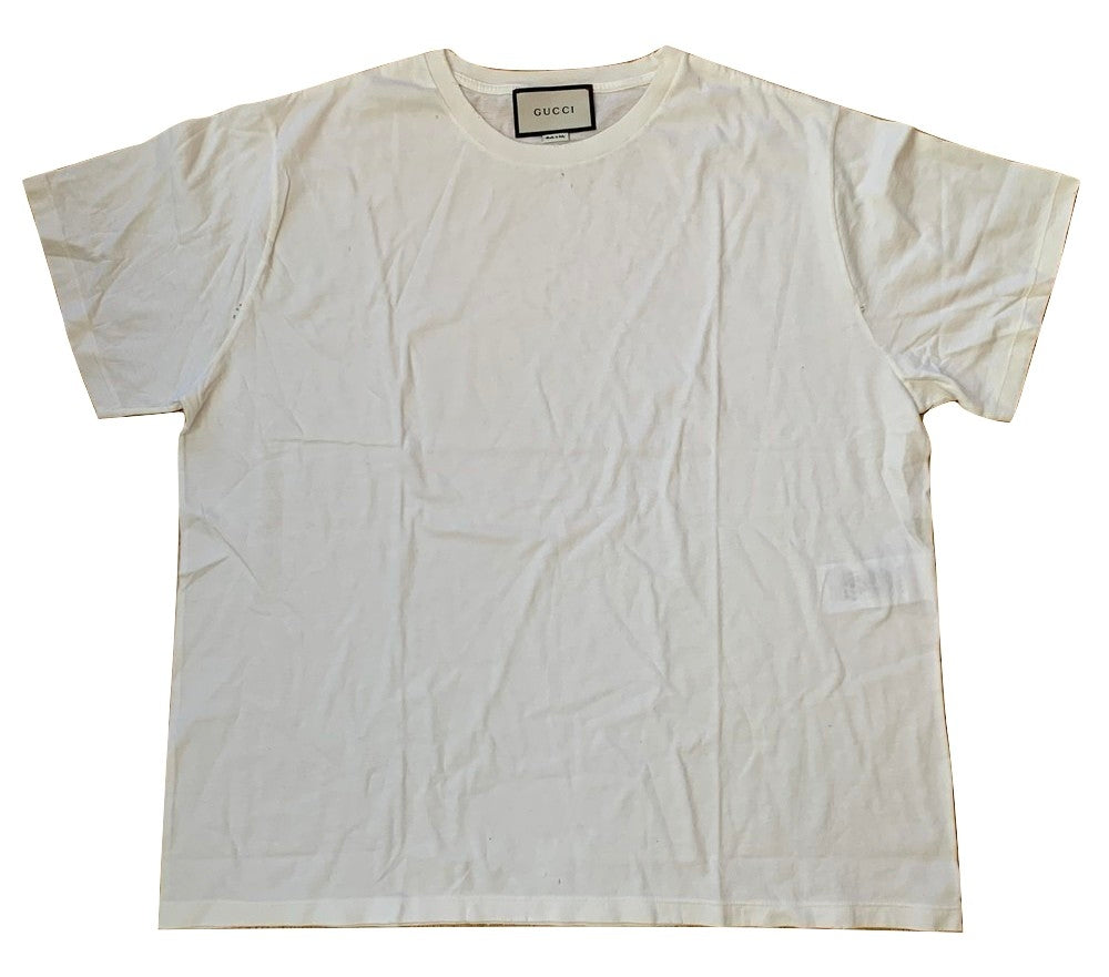 Gucci Vintage Distressed & Oversized Cotton Jersey in Optical White