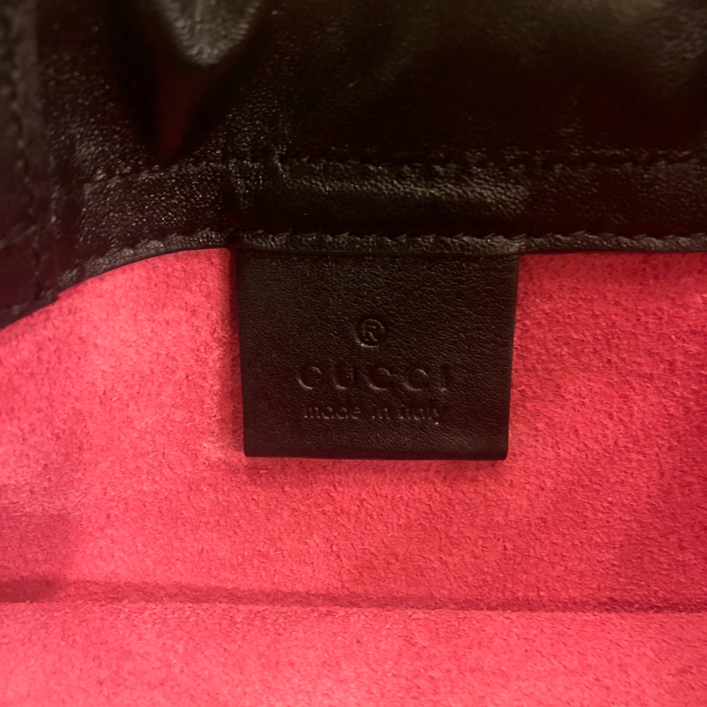 Gucci 2018 Leather Drawstring Backpack in Pink with Pouch