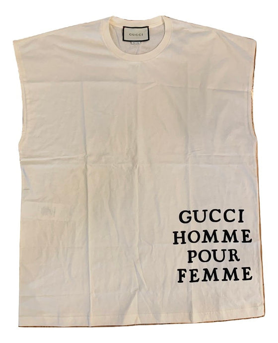 Gucci Homme Pour Femme Sleeveless T-shirt in White