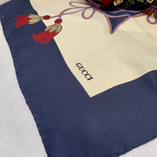 Load image into Gallery viewer, Gucci Floral and Tassel-print Silk Shawl in Ivory
