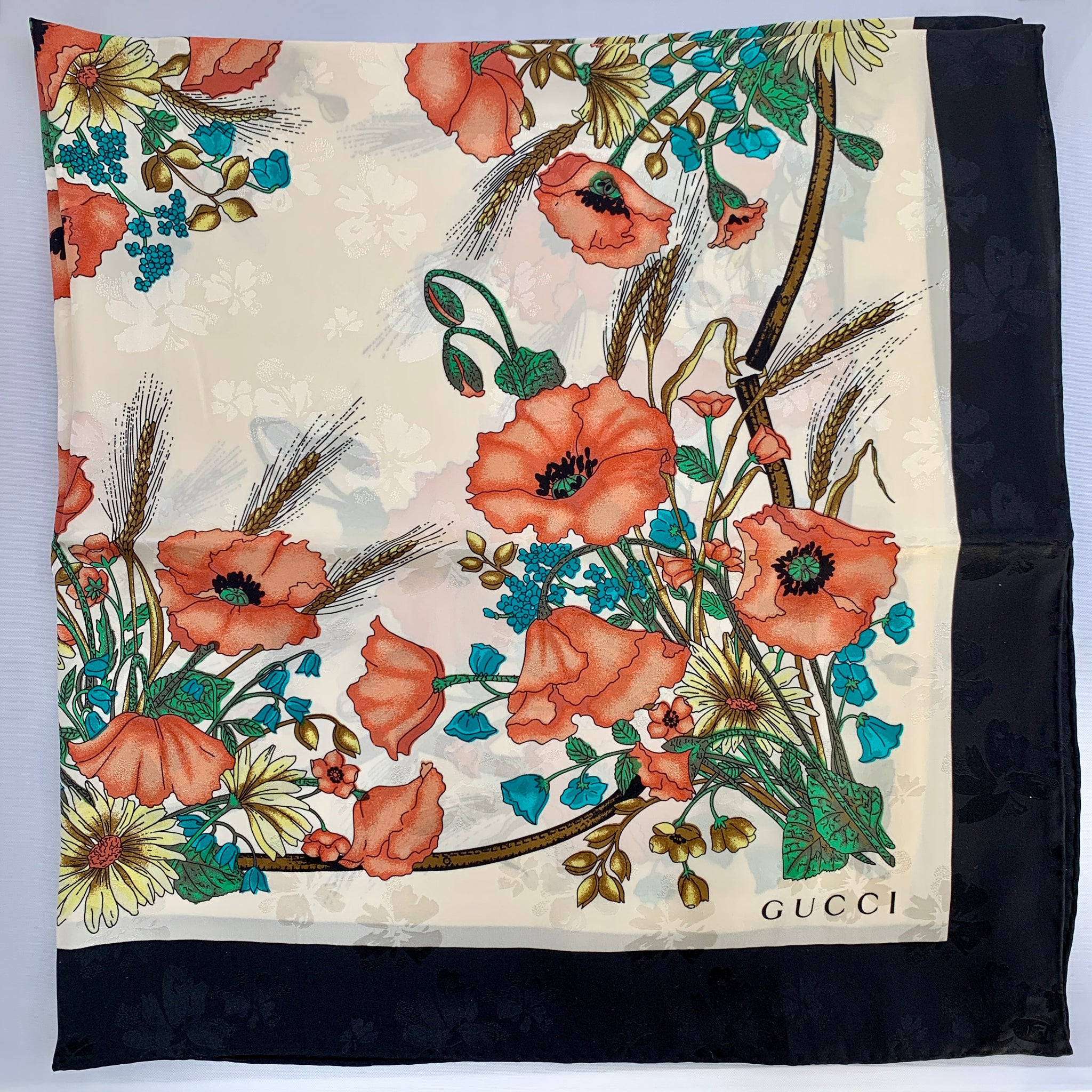 Floral Silk Scarves Gucci Flower Scarf Printed Flora Silk Twill