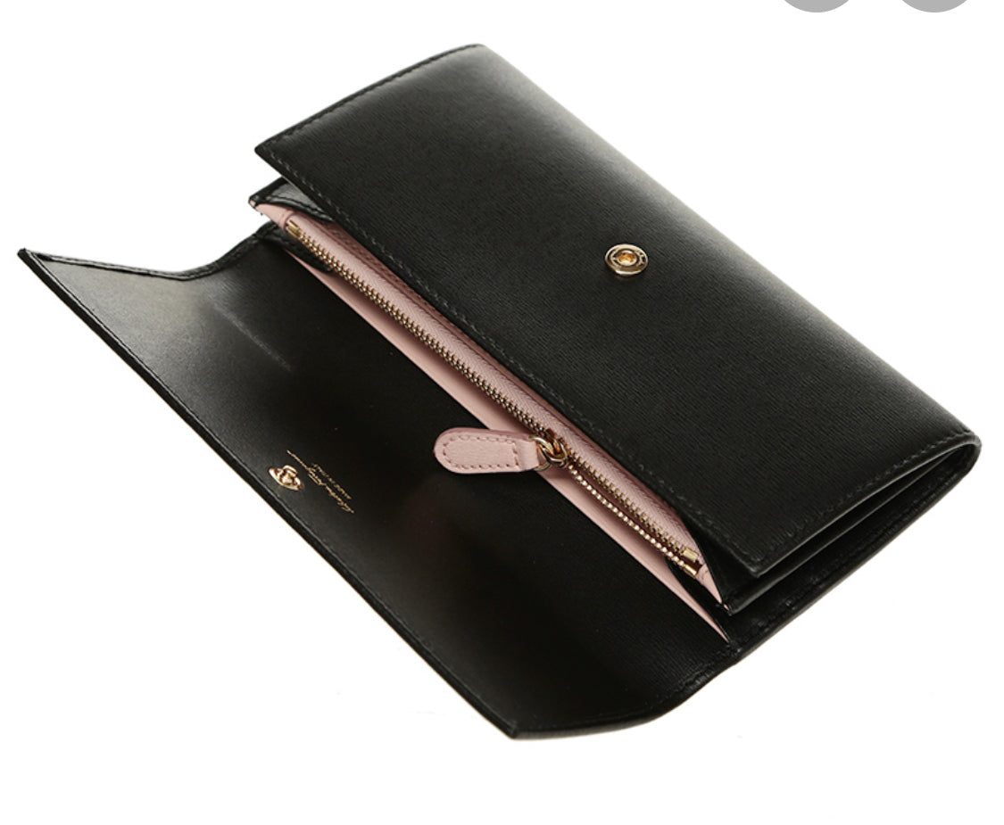 Salvatore Ferragamo Long Gancini Wallet in Navy Blue
