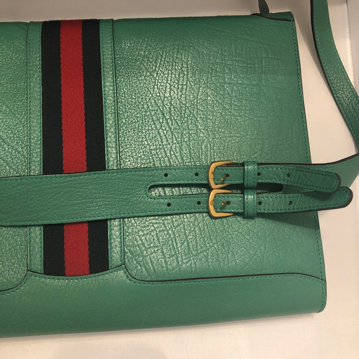 Gucci Messenger Bag with Web in Green