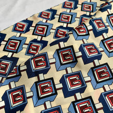 Load image into Gallery viewer, Gucci Silk Geometric G Print Neck Scarf in Cream and Slate Blue