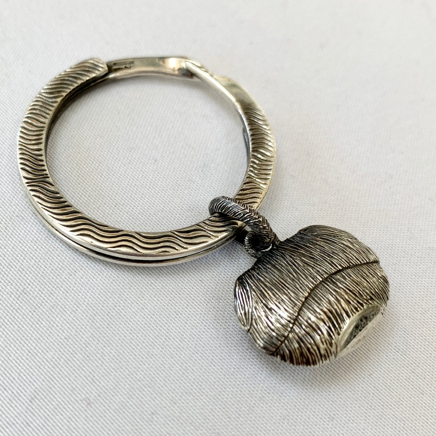 Gucci Bulldog Head Keyring in Sterling Silver
