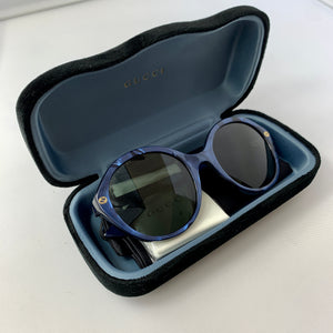Gucci Round Frame Acetate Sunglasses in Blue