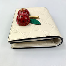 Load image into Gallery viewer, Gucci Signature Card Case with Cherries in White