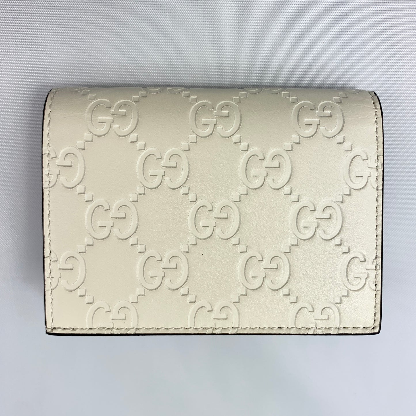 Gucci Signature Card Case with Cherries in White