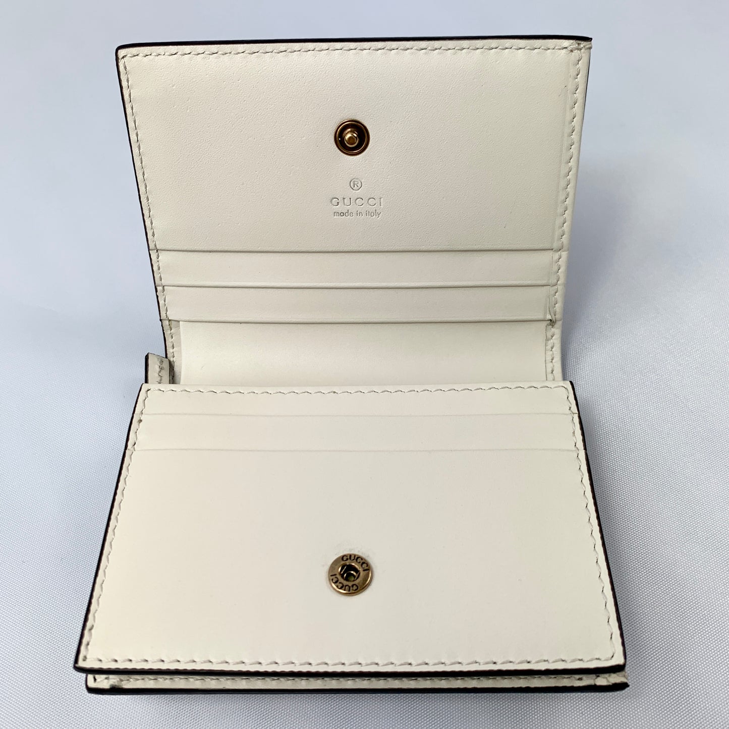 Gucci Signature Card Case with Cherries in White