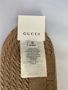 Gucci Boutique Knit Socks with GG Logos in Beige