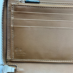 Gucci Microguccissima Zip Long Wallet in Acero