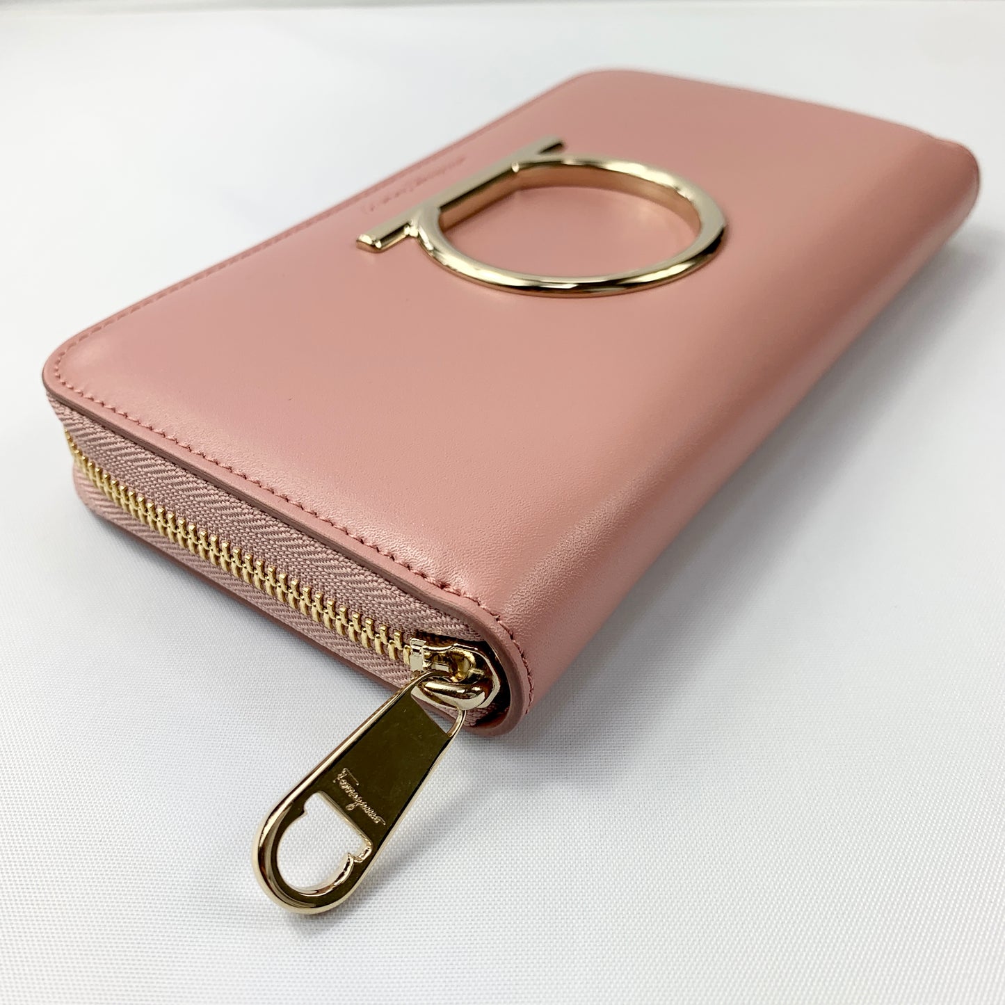 Salvatore Ferragamo Gancini Long Wallet in Antique Rose