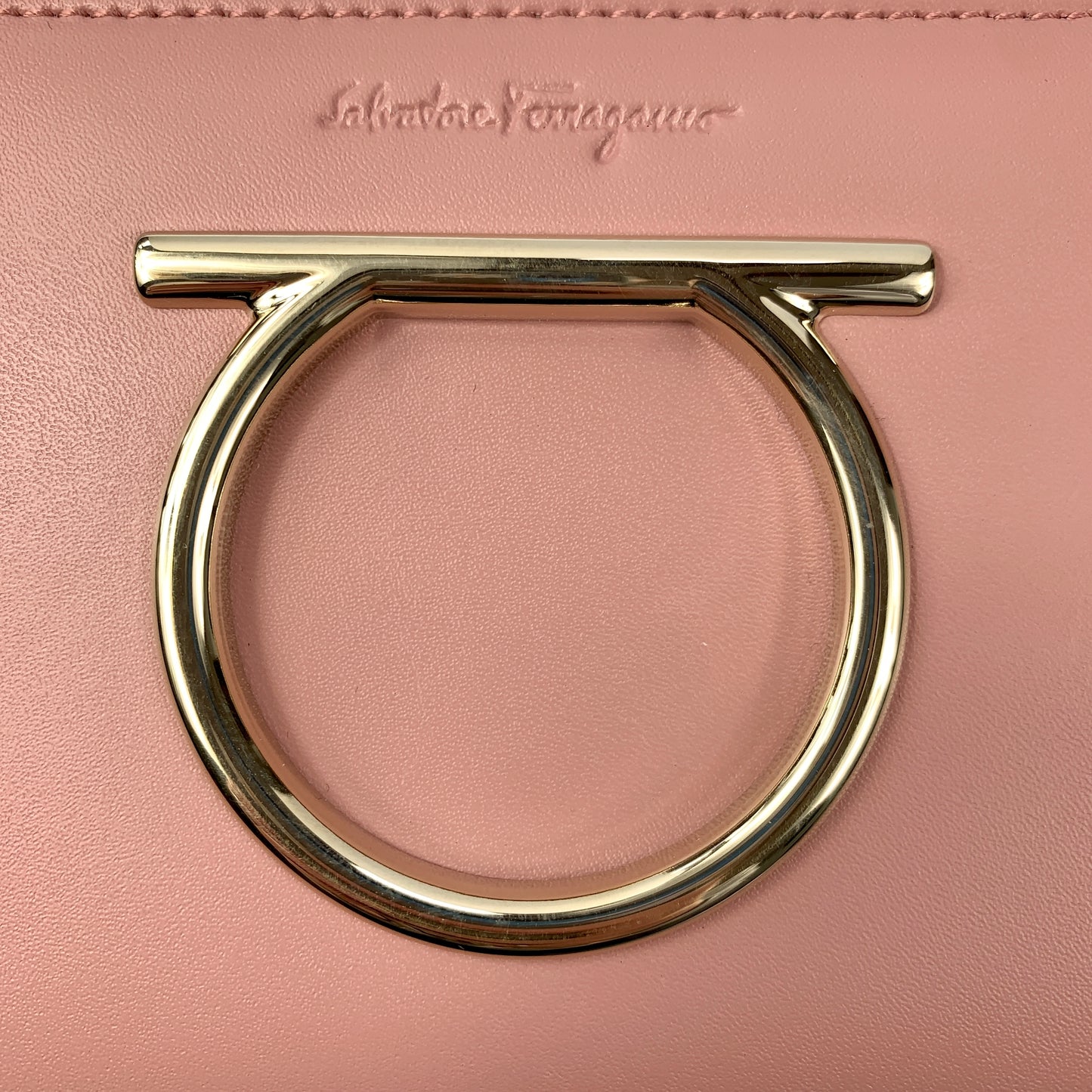 Salvatore Ferragamo Gancini Long Wallet in Antique Rose