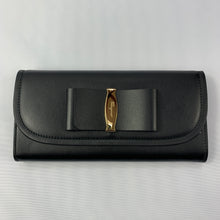 Load image into Gallery viewer, Salvatore Ferragamo Vara Bow Portafolio Continental Flap Wallet in Black