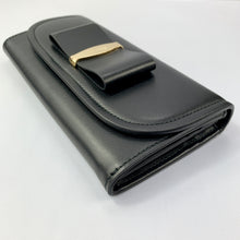 Load image into Gallery viewer, Salvatore Ferragamo Vara Bow Portafolio Continental Flap Wallet in Black
