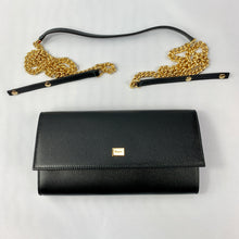 Load image into Gallery viewer, Salvatore Ferragamo Wallet on Gold Chain in Black