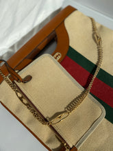 Load image into Gallery viewer, Gucci Interlocking GG Canvas Shoulder Bag with Gold Link Chain