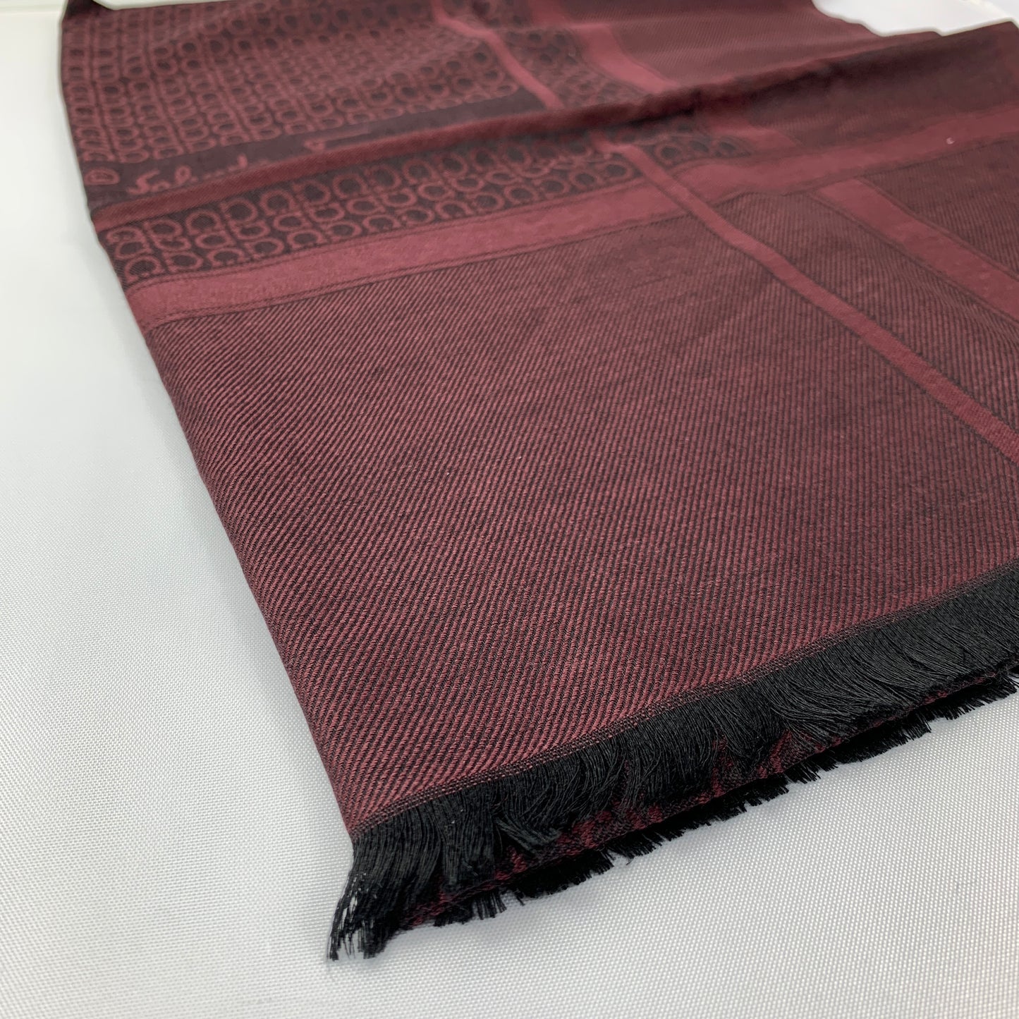 Salvatore Ferragamo Torres Scarf in Black Cherry