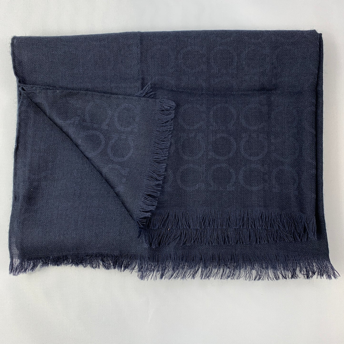 Salvatore Ferragamo Gancio Scarf in Navy Blue