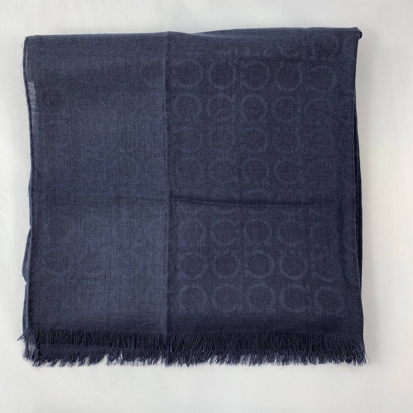 Salvatore Ferragamo Gancio Scarf in Navy Blue