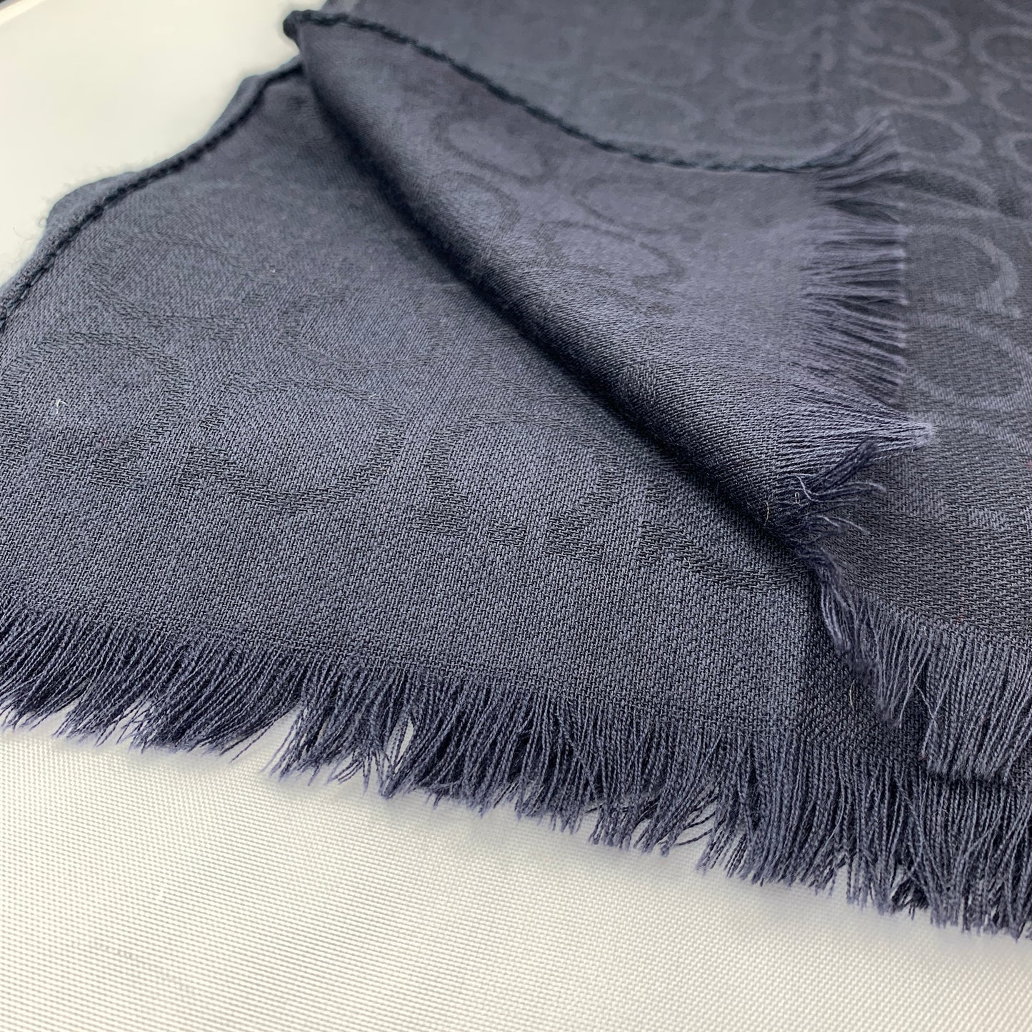 Salvatore Ferragamo Gancio Scarf in Navy Blue