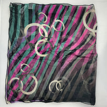 Load image into Gallery viewer, Salvatore Ferragamo Gancino Tiger Print Scarf in Black and Purple