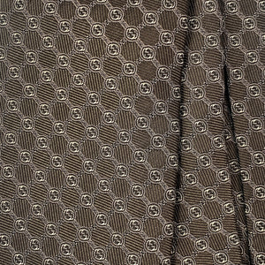 Gucci Interlocking GG Print Silk Tie in Brown