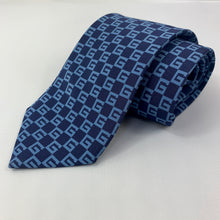 Load image into Gallery viewer, Gucci G Square Silk Tie in Sapphire Blue